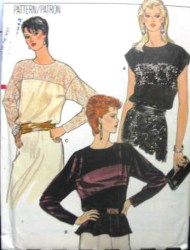 8838 VOGUE LOOSE PULLOVER INSET BLOUSE SLVS OR NOT PATTERN 6-10